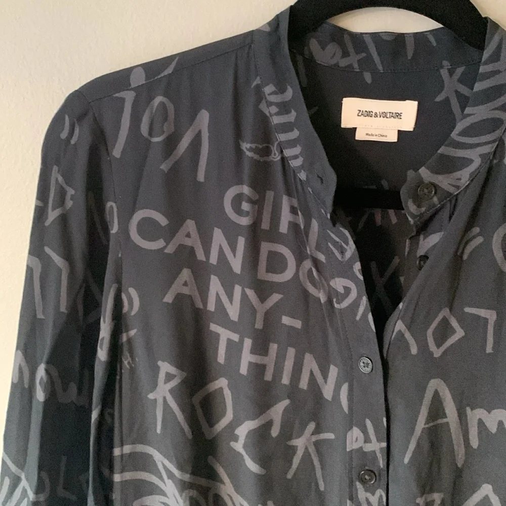 Zadig & Voltaire Refla Crepe Manifesto Dress - Picture 8 of 10